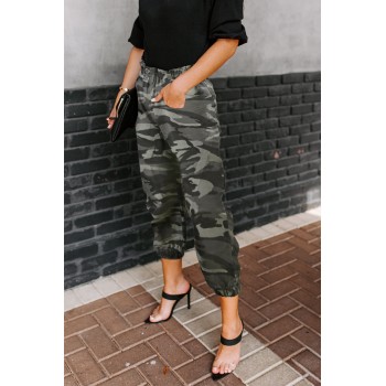 Gray Move So Fast Pocketed Camo Pants Green